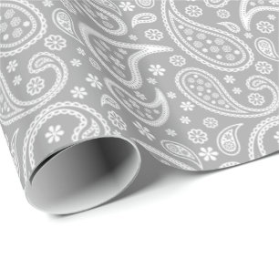 Stilfullt grå färgPaisley mönster Presentpapper