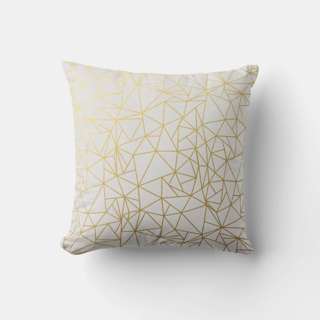 Stilfullt guld geometriskt mönster kudde (Framsida)