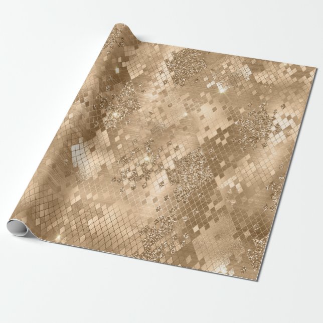 Stilfullt guld glitter djungel orm skinn mönster presentpapper (Utrullad)