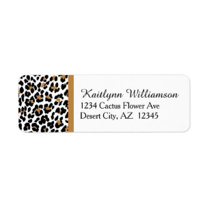 Stilfullt Leopardtryck Returadress Etikett