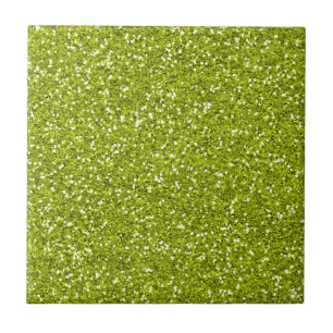 Stilfullt limefruktgröntglitter kakelplatta