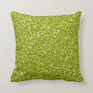 Stilfullt limefruktgröntglitter kudde