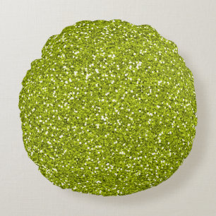 Stilfullt limefruktgröntglitter rund kudde