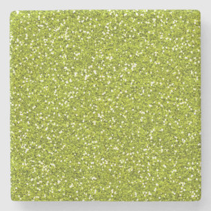 Stilfullt limefruktgröntglitter stenunderlägg