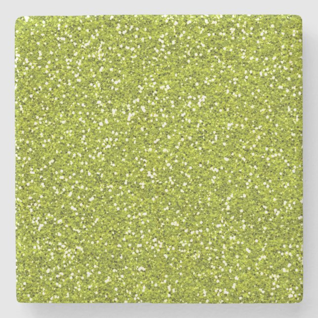 Stilfullt limefruktgröntglitter stenunderlägg (Framsidan)