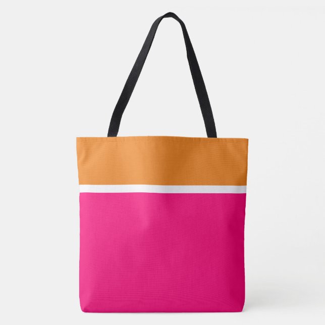 Stilfullt ljust vackert rosa orange vita ränder tygkasse (Framsida)