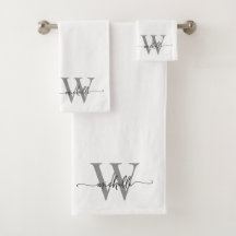 Stilfullt manus Modernt Vitt Grått Monogramnamn