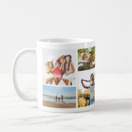 Stilfullt minne med 8 fotokollage kaffemugg