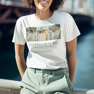 Stilfullt minnestext med 3-bildskollage t shirt