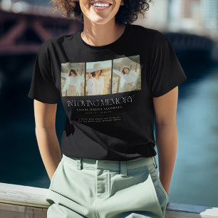 Stilfullt minnestextil med 3-bildskollage t shirt