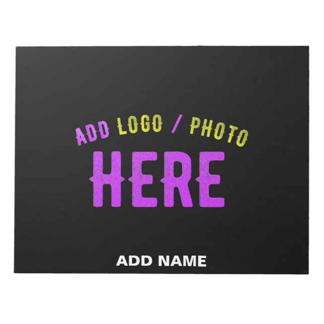 STILFULLT MODERNT ANPASSNINGSBART SVART VERIFIERAT ANTECKNINGSBLOCK (Framsida)