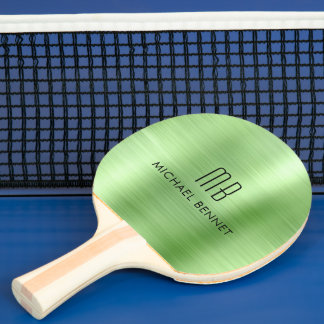 Stilfullt monogram grönt pingisracket