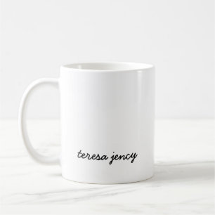 Stilfullt monogram modern minimalist vit skrift kaffemugg