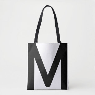 Stilfullt monogram på svart och vitt tygkasse