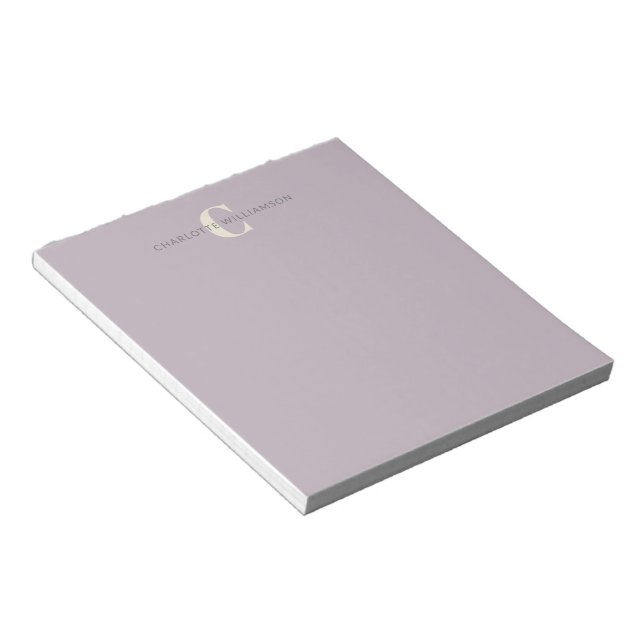 Stilfullt monogramnamn Chic Dammlila Anteckningsblock (Vinklad)