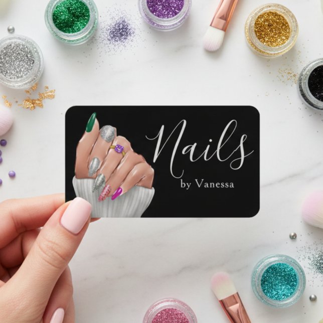 Stilfullt nageltekniker-varumärke chic manikyriste visitkort (Skapare uppladdad)