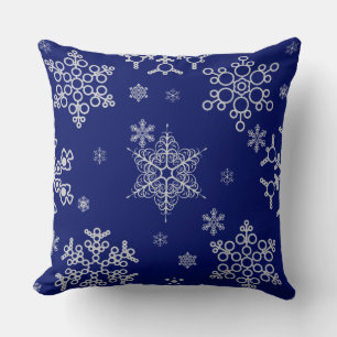 Stilfullt och elegant snöflingemönster kudde