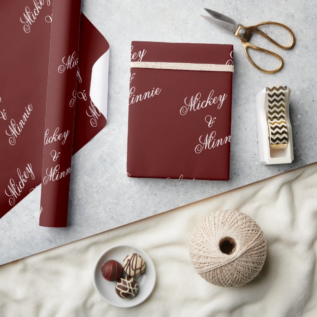Stilfullt parnamn Maroon presentpapper (Hantverk)