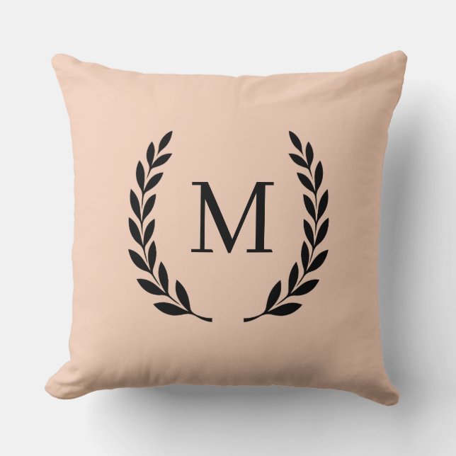 Stilfullt päronmonogram initial  kudde (Framsida)