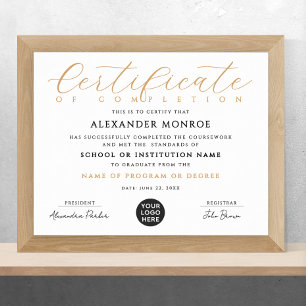 Stilfullt professionellt certifikatlogotyp kalligr poster