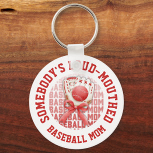 Stilfullt rolig HÖGLJUDD BASEBALL-MAMMA Nyckelring