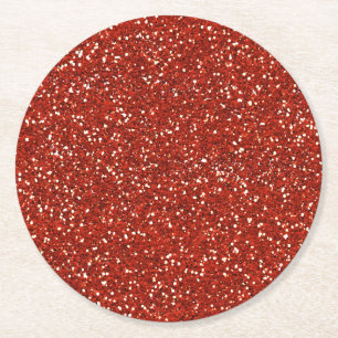 Stilfullt rött glitter underlägg papper rund