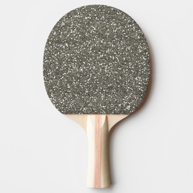 Stilfullt silverglitter pingisracket (Framsidan)