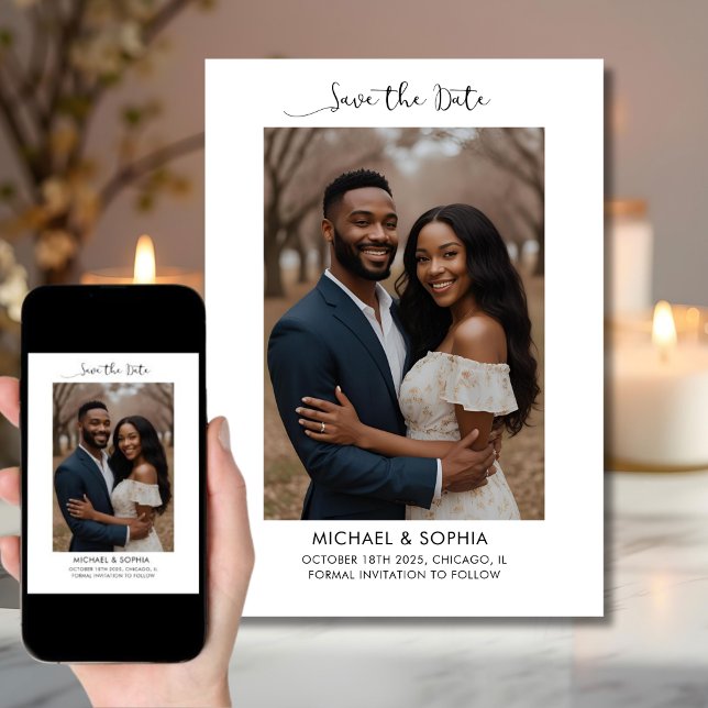 Stilfullt Spara datum Foto Bröllopsannons Spara Datumet (Skapare uppladdad)