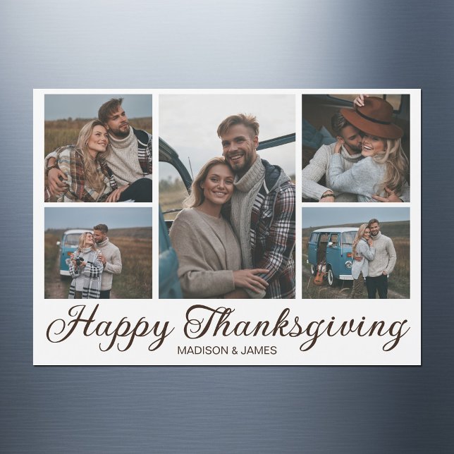 Stilfullt Thanksgiving Höst Foto Collage Magnet Ko (Skapare uppladdad)