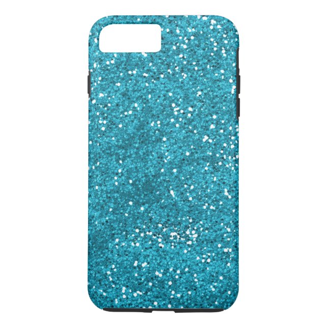 Stilfullt turkosblåttglitter Case-Mate iPhone skal (Baksida)