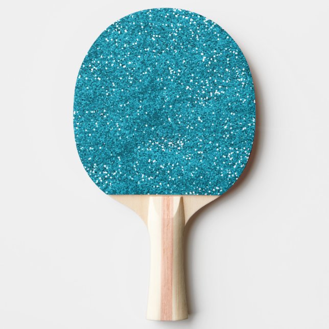 Stilfullt turkosblåttglitter pingisracket (Framsidan)