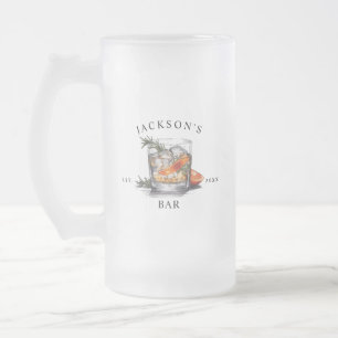 Stilfullt whisky-cocktailnamn & år hembar frostat ölglas