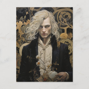 Stilig blond man vykort