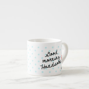 Stilig bra morgon! Med polka dots & monogramen Espressomugg