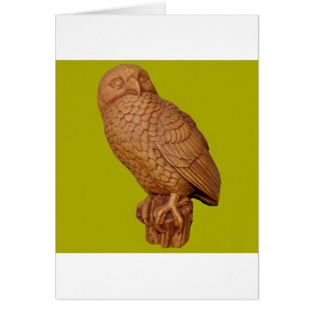 stilig brun uggla hälsningskort (Framsidan)