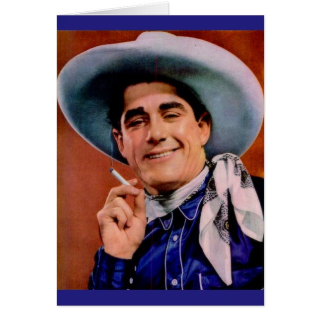 stilig cowboy med cigarett hälsningskort (Framsidan)