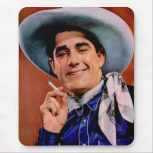stilig cowboy med cigarett musmatta