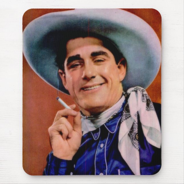 stilig cowboy med cigarett musmatta (Framsidan)