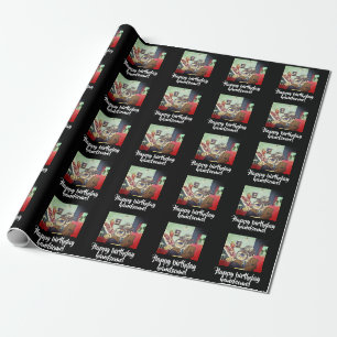 Stilig grattis på födelsedagen! inpackning av presentpapper