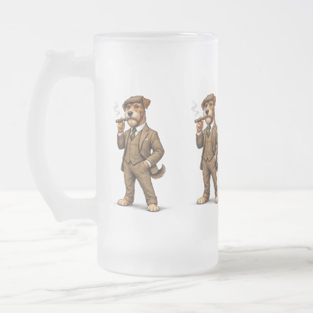 Stilig herr Hund Glas Frostat Ölglas (Vänster)
