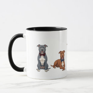 Stilig koppel Prt Bull-bow tie-hund kaffemugg