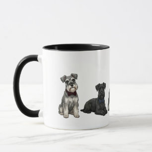 Stilig Miniature Schnauzer Fluga Hund Mugg