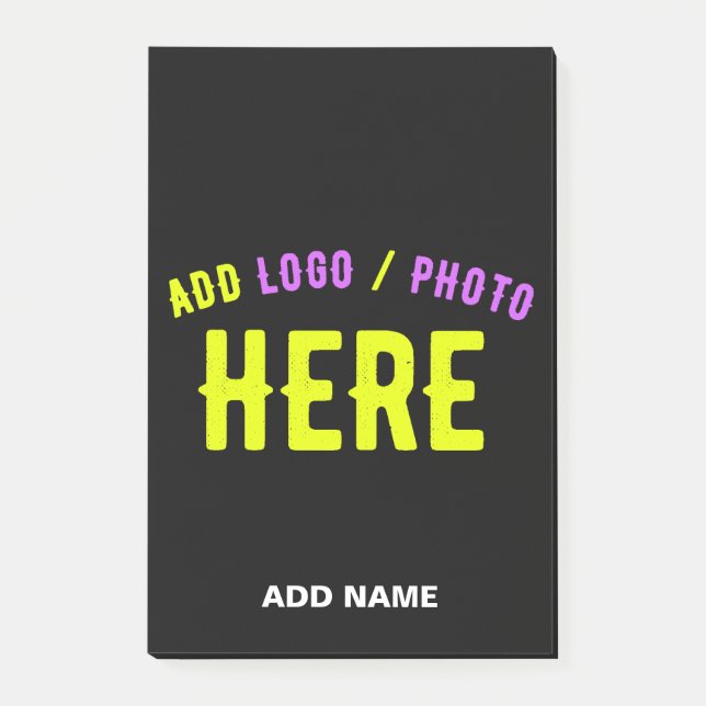 STILIG MODERN ANPASSNINGSBAR SVART VERIFIERAD VARU POST-IT BLOCK (Framsida)