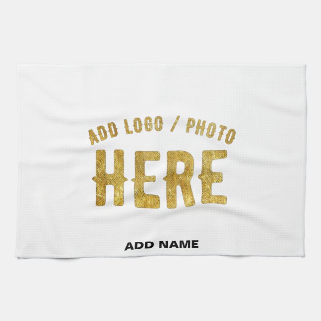 STILIG MODERN ANPASSNINGSBAR VIT VERIFIERAD VARUMÄ KÖKSHANDDUK (Horisontell)