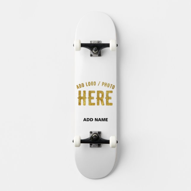 STILIG MODERN ANPASSNINGSBAR VIT VERIFIERAD VARUMÄ MINI SKATEBOARD BRÄDA 18,5 CM (Framsida)
