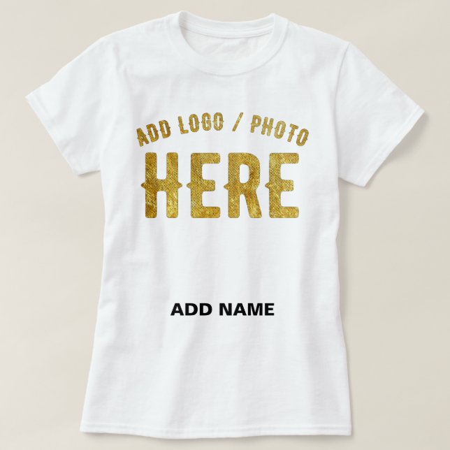 STILIG MODERN ANPASSNINGSBAR VIT VERIFIERAD VARUMÄ T SHIRT (Design framsida)