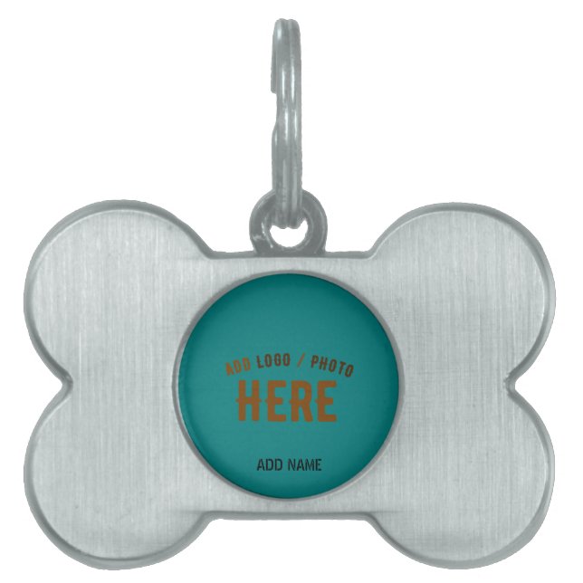 STILIG MODERN SKRÄDDARSYDD TEAL GRÖN VERIFIERAD VA ID-bricka HUSDJUR (Framsidan)
