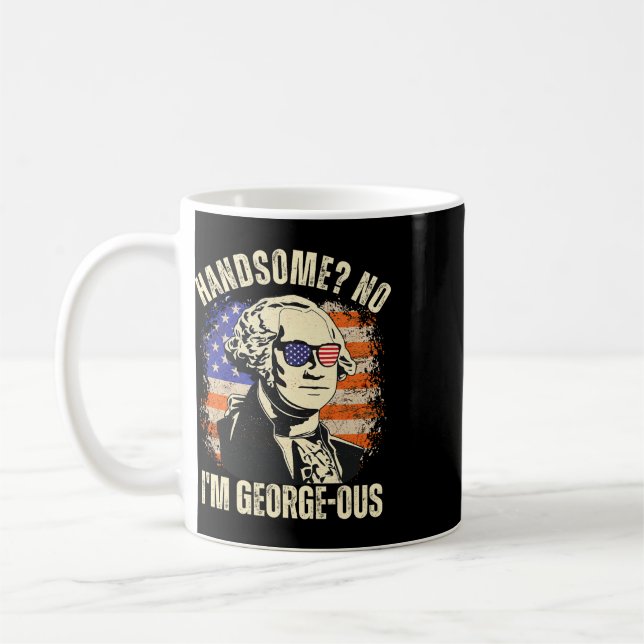Stilig Nej jag är Georgeous George Washington 4e Kaffemugg (Vänster)