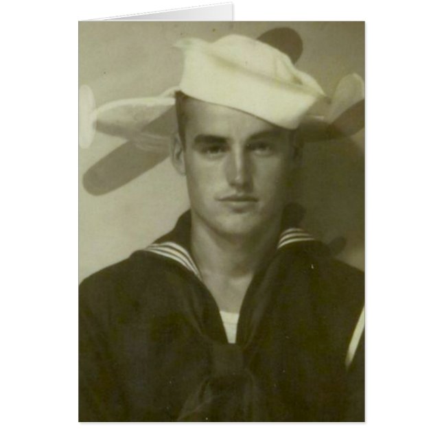 Stilig sjöman hälsningskort (Framsidan)