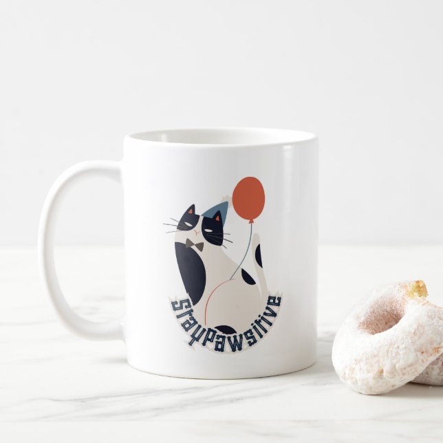 Stilig Smokingkatt Firande Kaffe & Te Kopp (Med munk)